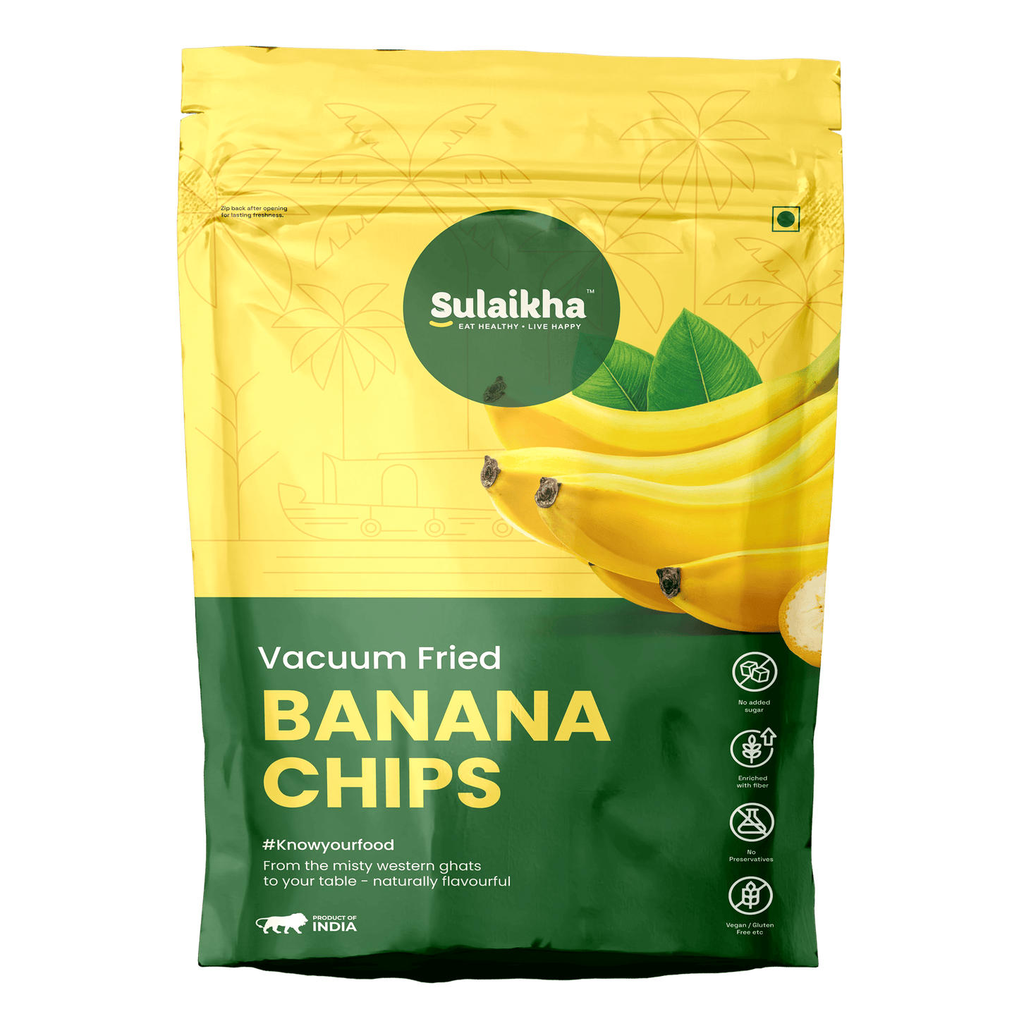 Sulaikha Vacuum Fried Tropical Duo – Banana Chips & Jackfruit Chips Combo 180 GM